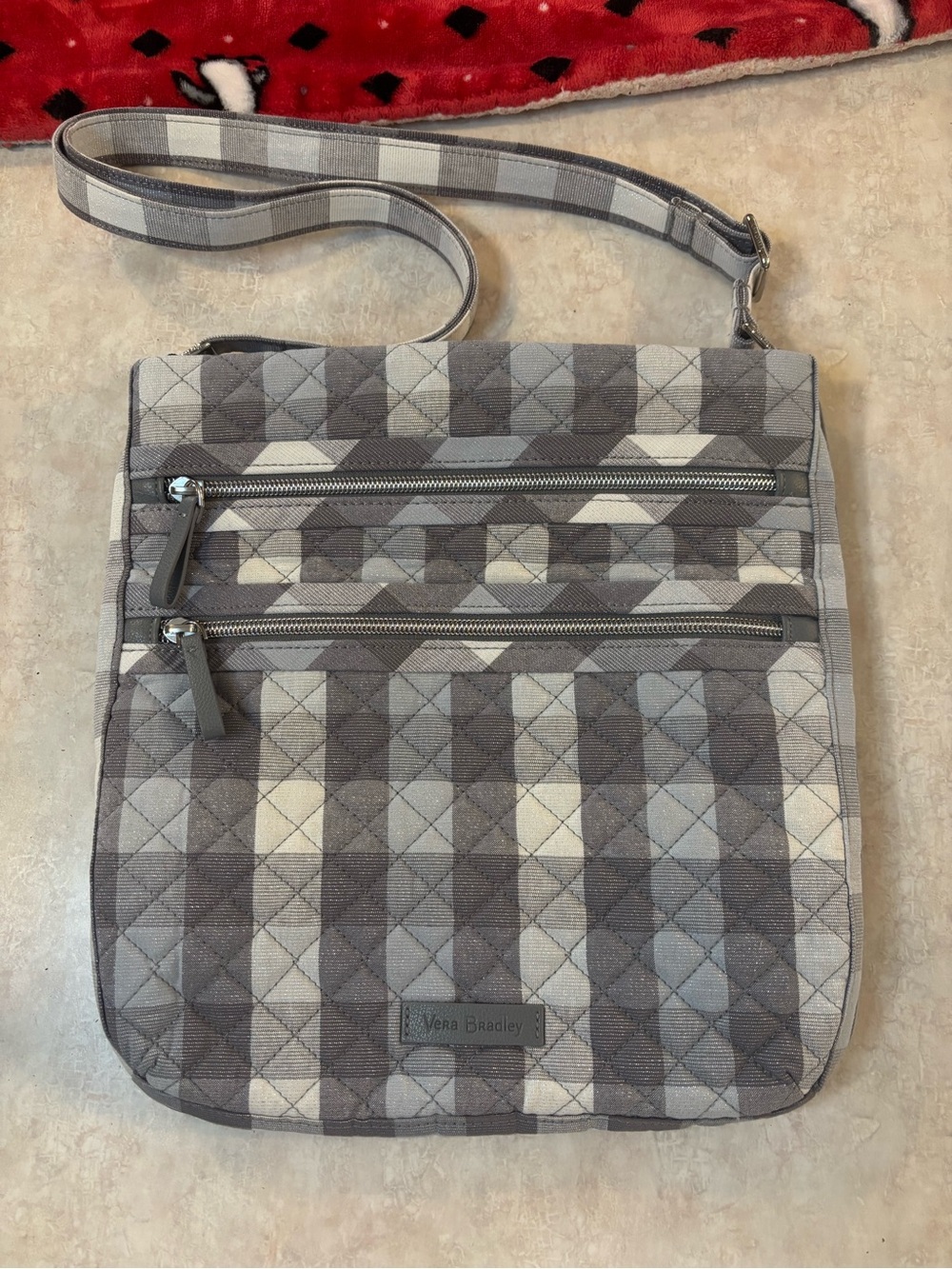 Vera Bradley Gray Quilted Geometric Crossbody